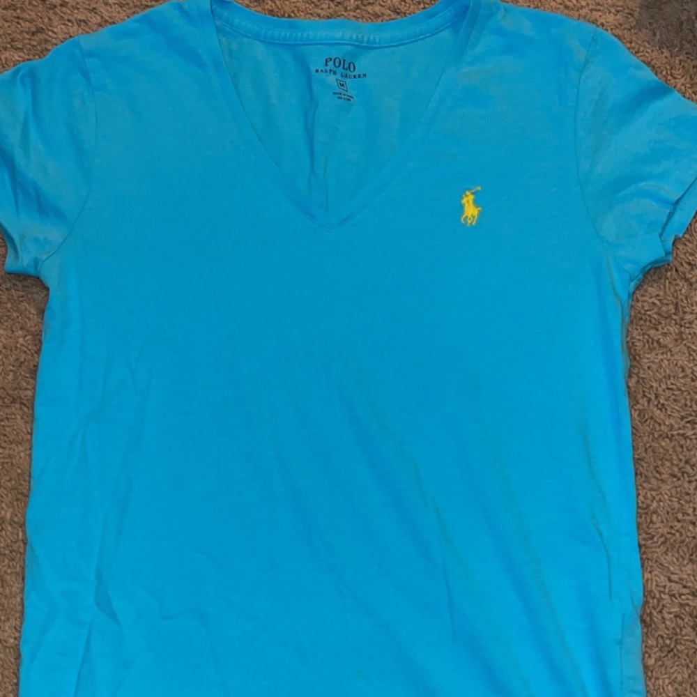 Light Blue VNeck Polo Tshirt